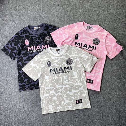 BAPE Sports Short-Sleeved T-shirt Ape Joint Name Miami Miami