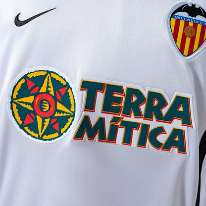Valencia Home Jersey 2000-01 Retro Long Sleeves Football Kit Soccer Shirt