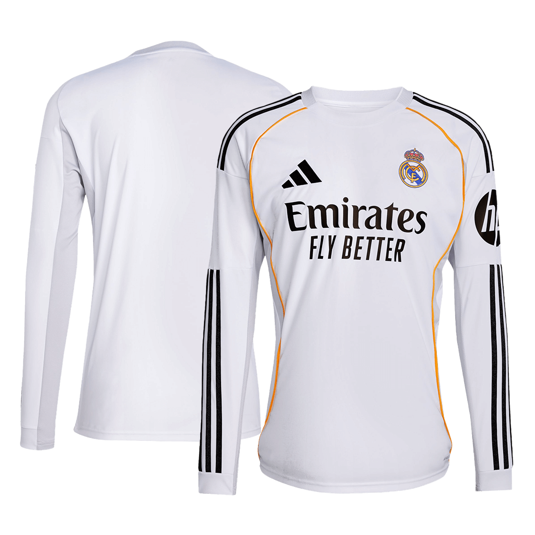 Mens Real Madrid Home Long Sleeve Jersey 2025/26