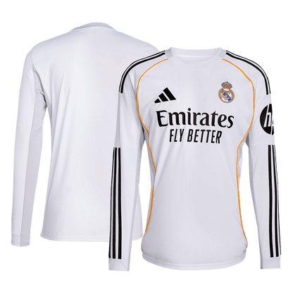 Mens Real Madrid Home Long Sleeve Jersey 2025/26