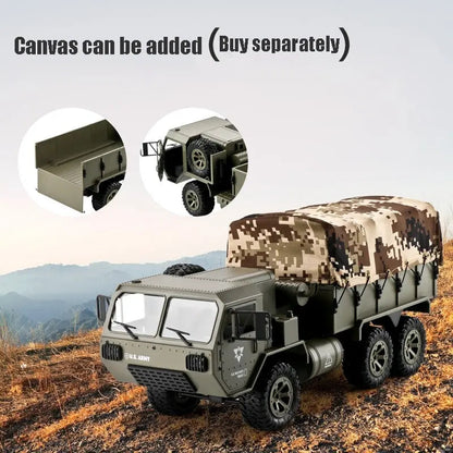 RC Truck FY004 Full Scale Wheeled Truck 1:12 Six Wheel Drive Cross Country Simulation Military Truck
