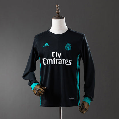 Real Madrid Jersey 2017/18 Away Retro Football Kit Long Sleeves