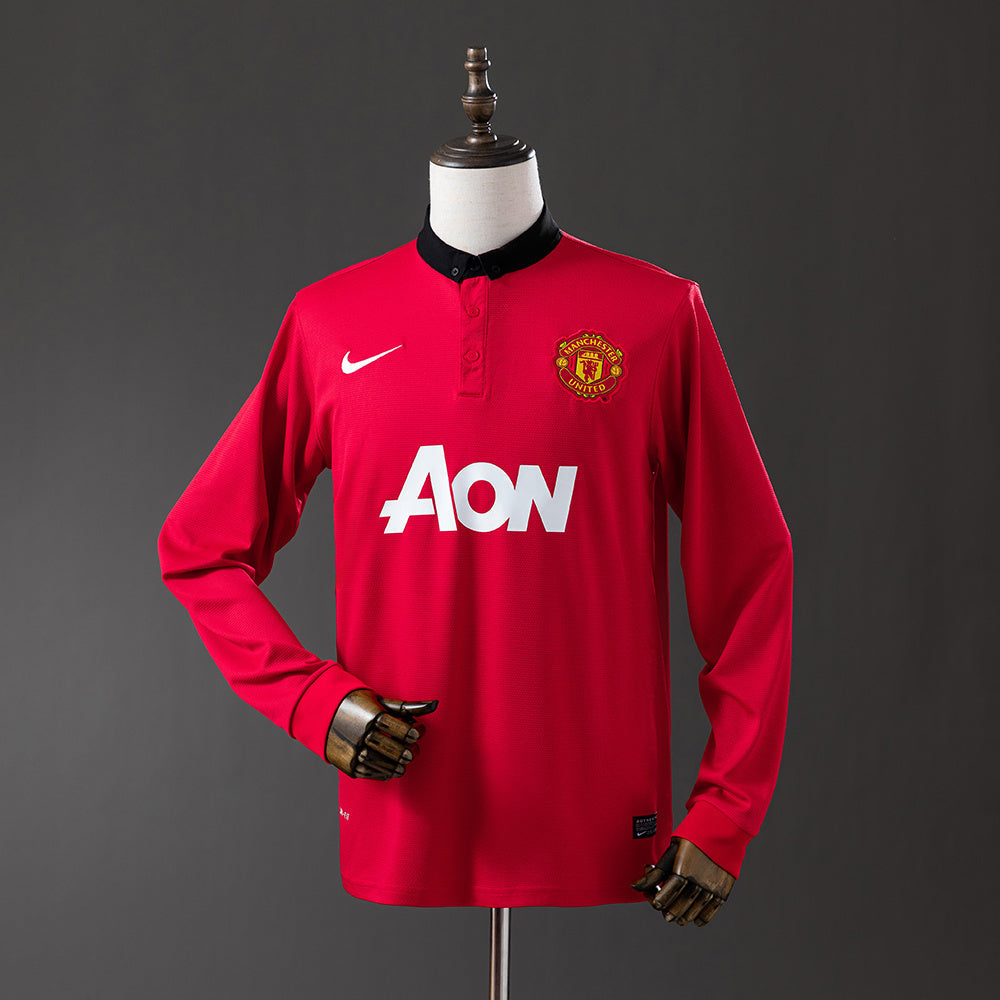 Manchester United Jersey 2013-14 Home Retro Football Kit Long Sleeves