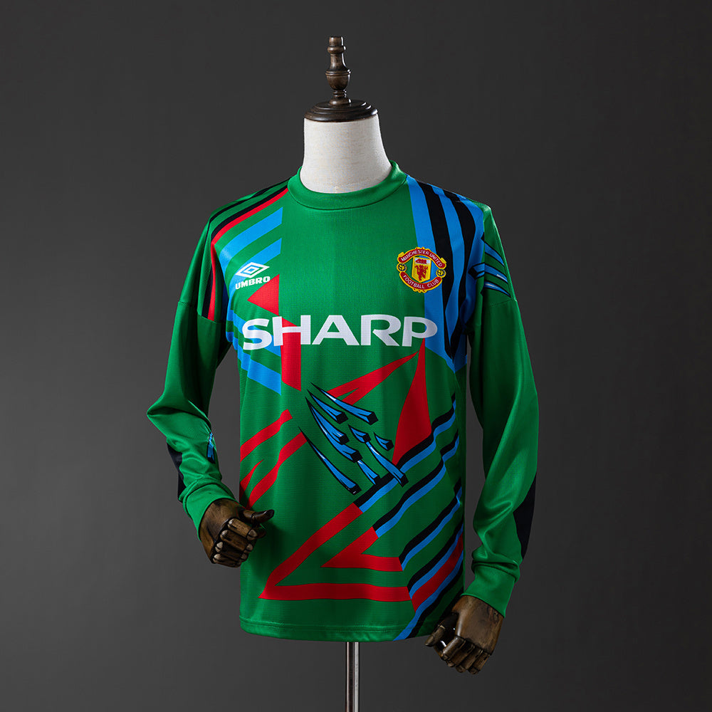 Manchester United Jersey 1992-94 Goalkeeper Retro Football Kit Long Sleeves