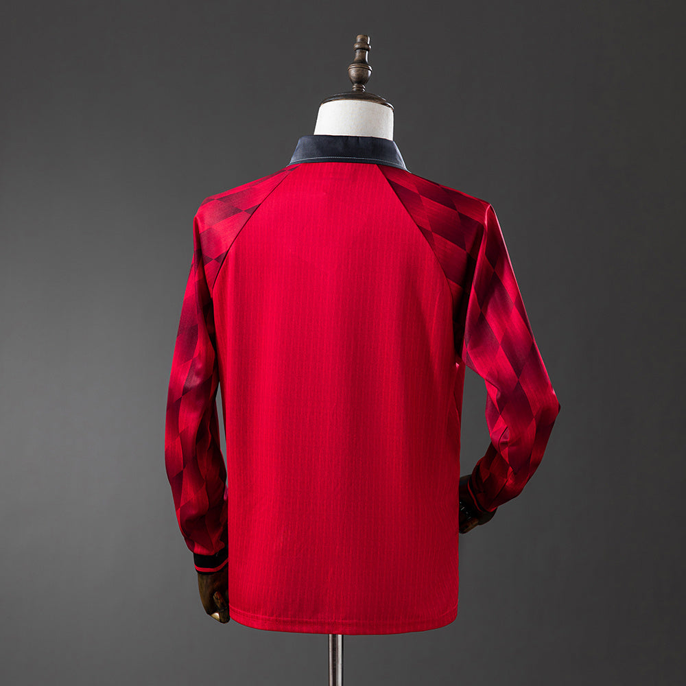 Manchester United Jersey 1996-98 Home Retro Football Kit Long Sleeves