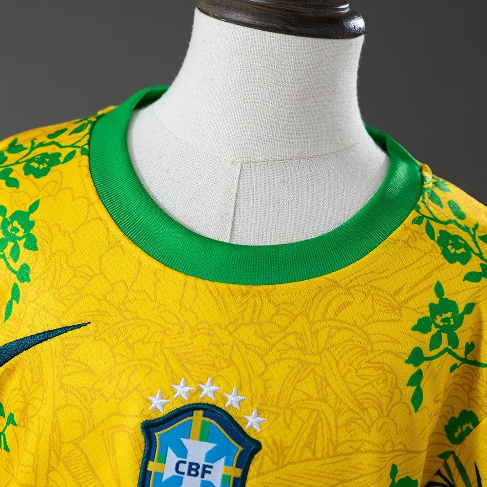 Kids Brazil Jersey 2026 World Cup Special Football Kit Soccer Shirt