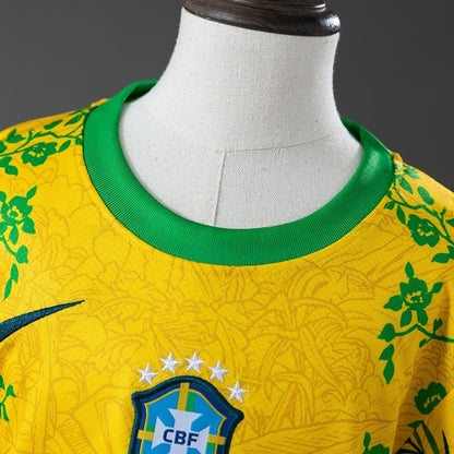 Kids Brazil Jersey 2026 World Cup Special Football Kit Soccer Shirt