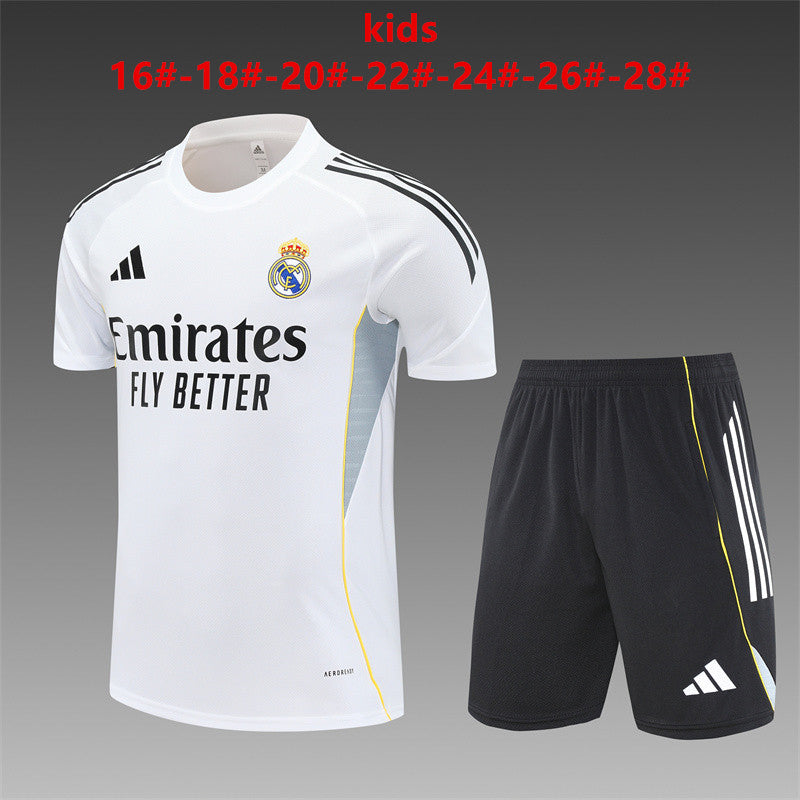 Kids Real Madrid Training Tracksuits 25/26 Football Kit Soccer Jersey