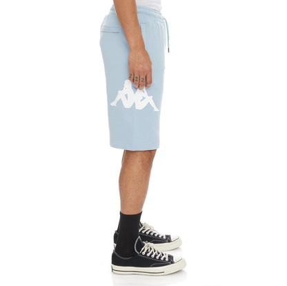 KAPPA AUTHENTIC SANGONE SHORTS - BABY BLUE WHITE