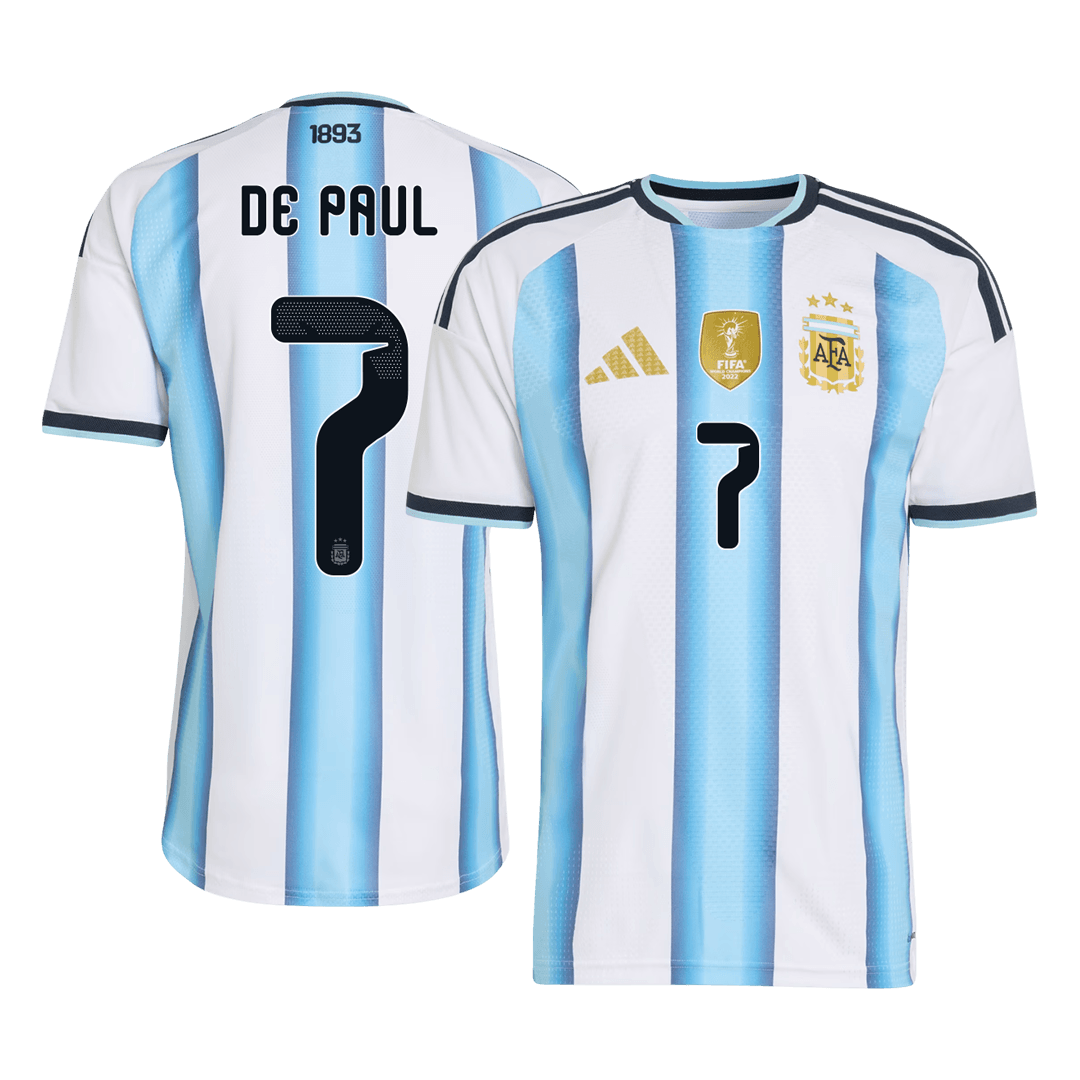 DE PAUL #7 Mens Argentina World Cup Home Jersey 2026 - Player Version (Slim Fit)