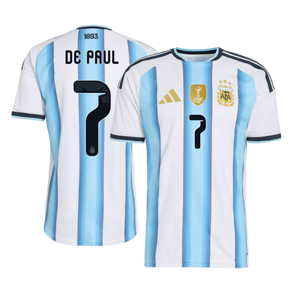 DE PAUL #7 Mens Argentina World Cup Home Jersey 2026 - Player Version (Slim Fit)