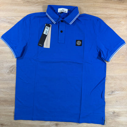 Stone Island Patch Logo Polo Shirt in Bright Blue