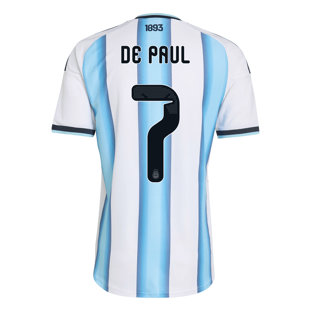 DE PAUL #7 Mens Argentina World Cup Home Jersey 2026 - Player Version (Slim Fit)