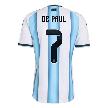 DE PAUL #7 Mens Argentina World Cup Home Jersey 2026 - Player Version (Slim Fit)