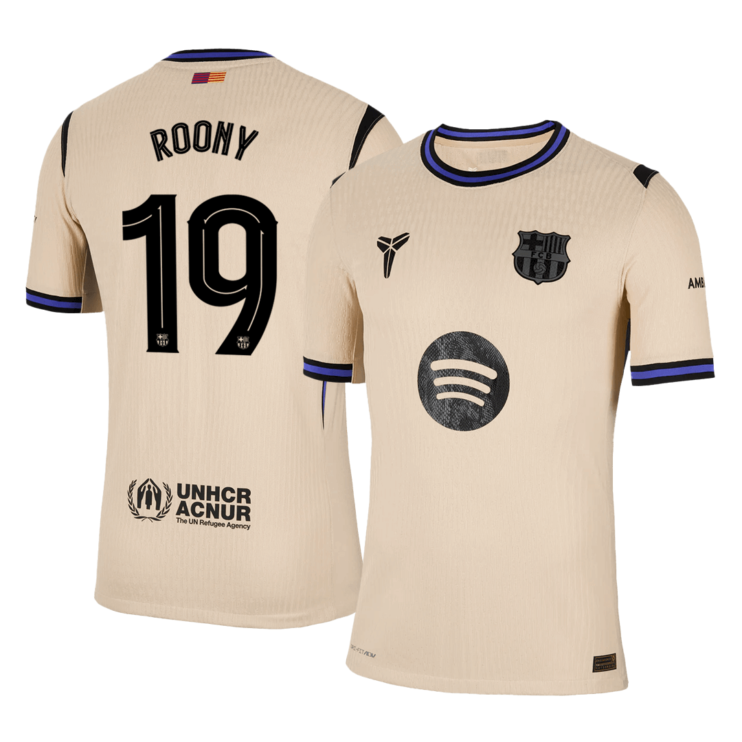 ROONY #19 Mens Barcelona Away Jersey 2025/26 UCL - Player Version (Slim Fit)