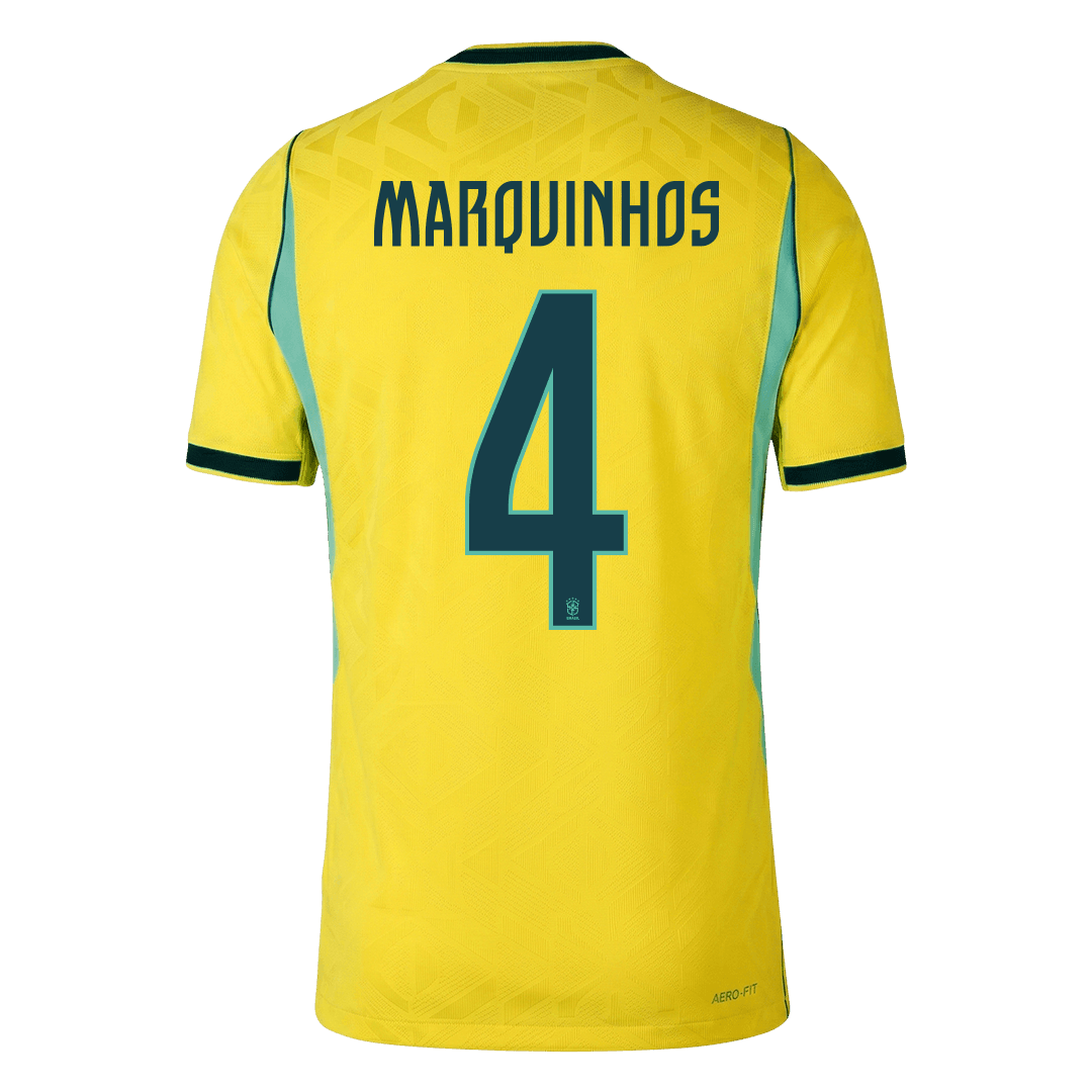 MARQUINHOS #4 Mens Brazil World Cup Home Jersey 2026 - Player Version (Slim Fit)