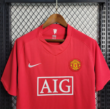 Manchester United Jersey Home Kit 07/08 Retro Football Team Soccer Shirt