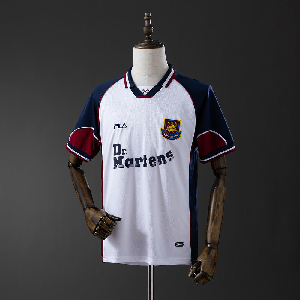 West Ham United Jersey 1999-01 Away Retro Football Kit