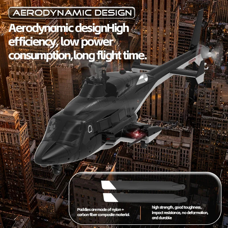 YUXIANG F02 Airwolf RC Helicopter Auto Stabilized 6CH 6-Axis Gyro Optical Flow Positioning Helicopter