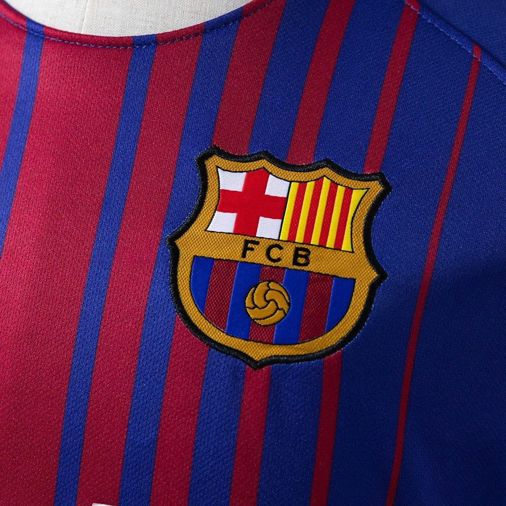 Barcelona Jersey 2017-18 Home Retro Football Kit Long Sleeves