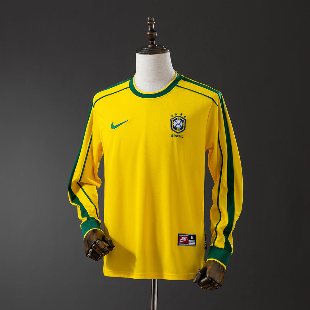 Brazil Jersey 1998 Home Retro Football Kit Long Sleeves