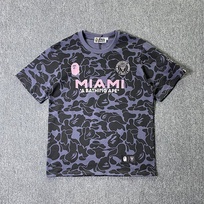 BAPE Sports Short-Sleeved T-shirt Ape Joint Name Miami Miami