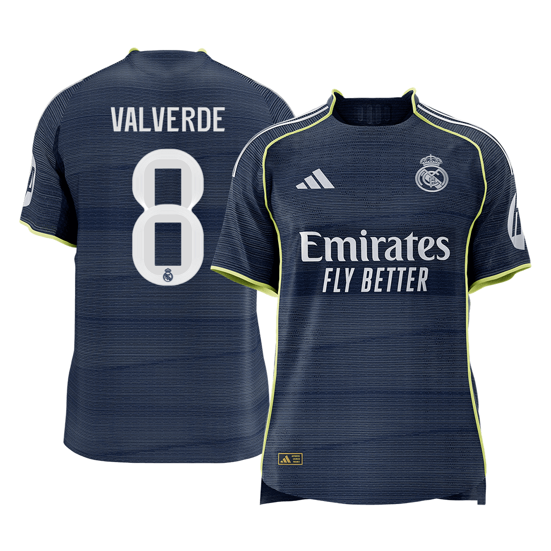 VALVERDE #8 Mens Real Madrid Away Jersey 2025/26 - Player Version (Slim Fit) [PREMIUM]