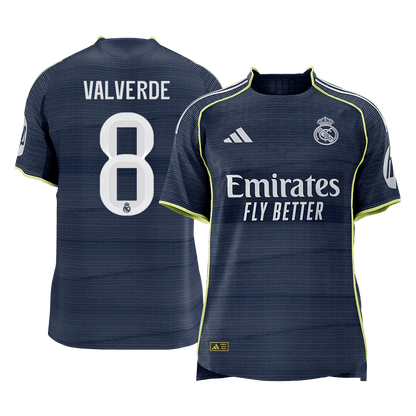 VALVERDE #8 Mens Real Madrid Away Jersey 2025/26 - Player Version (Slim Fit) [PREMIUM]