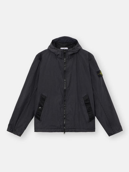 Stone Island Crinkle Reps NY Hooded Jacket in Black