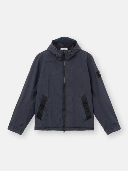 Stone Island Crinkle Reps NY Hooded Jacket in Navy