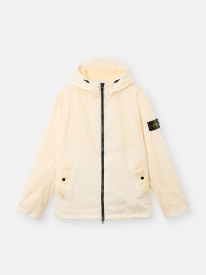 Stone Island Crinkle Reps NY Hooded Jacket in Ivory