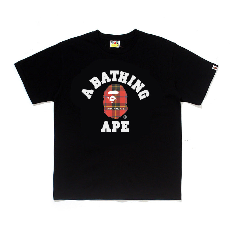 D122 Collegiate Plaid Graphic T-Shirt - Black