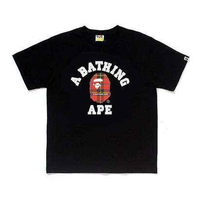 D122 Collegiate Plaid Graphic T-Shirt - Black