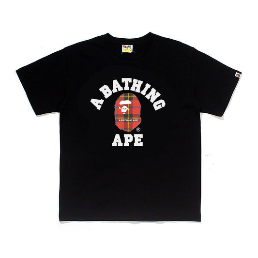 D122 Collegiate Plaid Graphic T-Shirt - Black