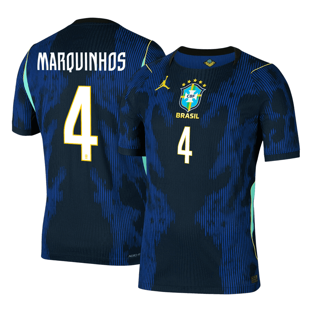 MARQUINHOS #4 Mens Brazil World Cup Away Jersey 2026 - Player Version (Slim Fit)
