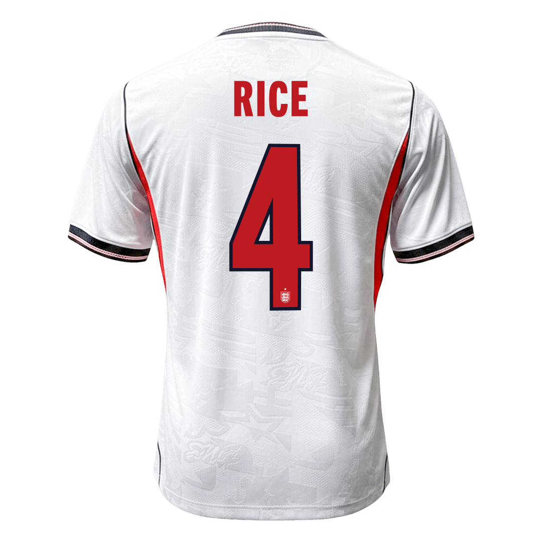 RICE #4 Mens England World Cup Home Jersey 2026 - Player Version (Slim Fit)