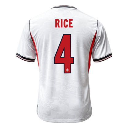 RICE #4 Mens England World Cup Home Jersey 2026 - Player Version (Slim Fit)