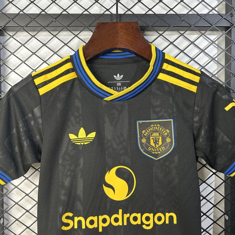 Kids Manchester United Jersey 25/26 Third Football Kit Soccer Jersey