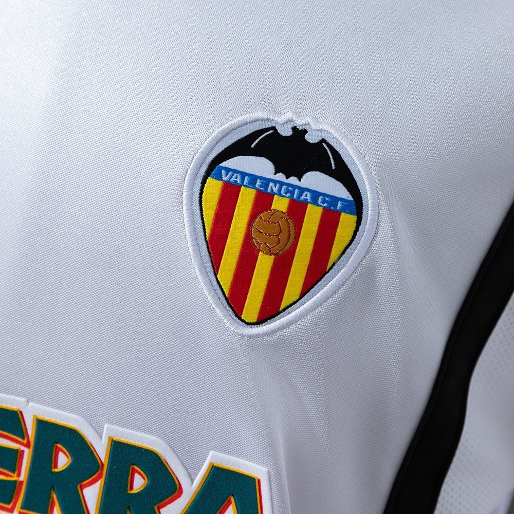 Valencia Home Jersey 2000-01 Retro Long Sleeves Football Kit Soccer Shirt