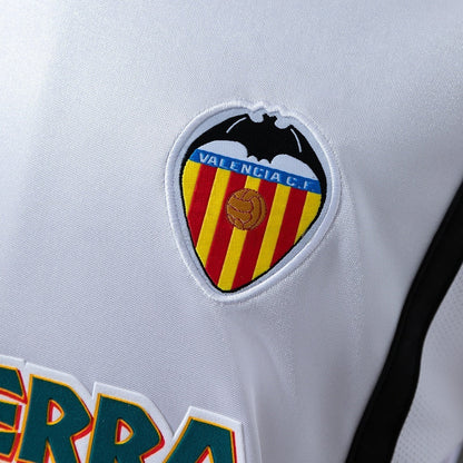 Valencia Home Jersey 2000-01 Retro Long Sleeves Football Kit Soccer Shirt