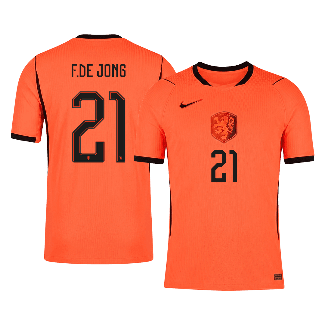 F.DE JONG #21 Mens Netherlands World Cup Home Jersey 2026 - Player Version (Slim Fit)