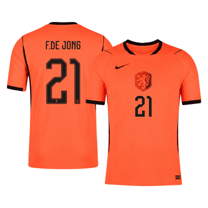 F.DE JONG #21 Mens Netherlands World Cup Home Jersey 2026 - Player Version (Slim Fit)