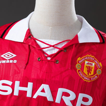 Manchester United Jersey 1992-94 Home Retro Football Kit Long Sleeves