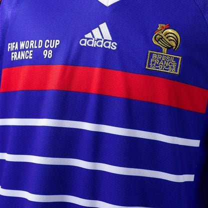 France Jersey 1998 Home Retro Football Kit Long Sleeves