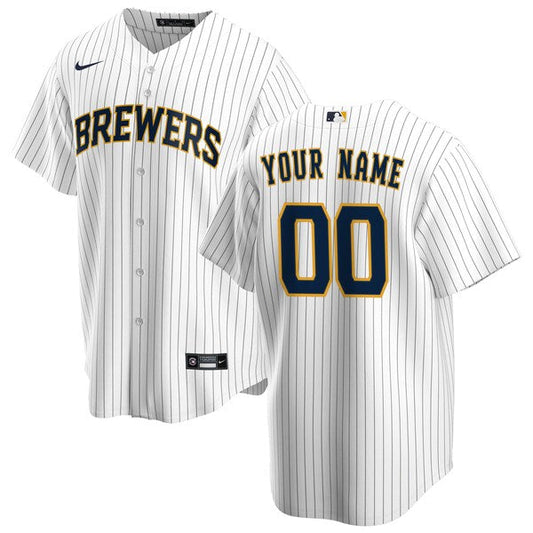 Custom Milwaukee Brewers Alternate Jersey - White