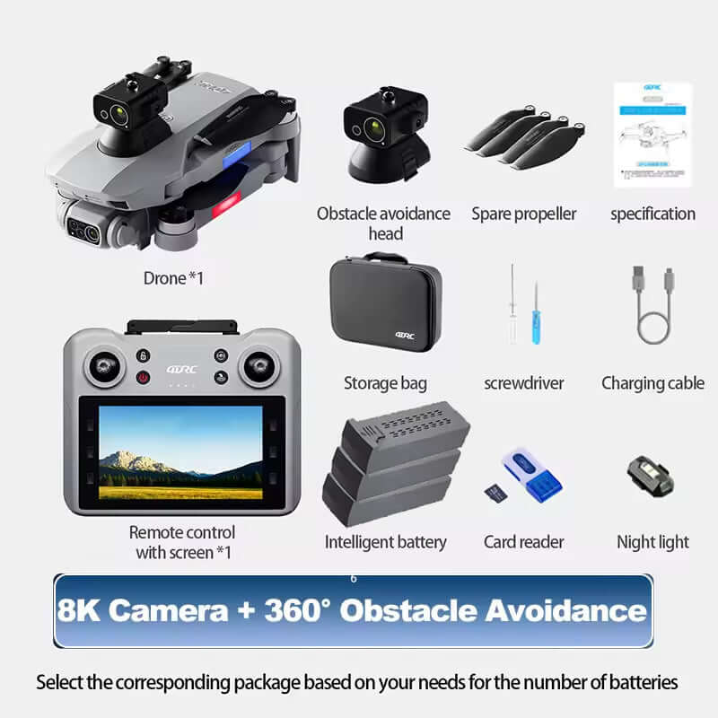4DRC F8 MAX GPS Drone 4K Camera 5G WiFi Brushless Obstacle Avoidance Screen Remote Quadcopter RTF