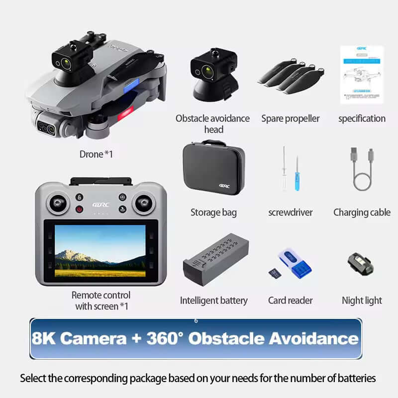 4DRC F8 MAX GPS Drone 4K Camera 5G WiFi Brushless Obstacle Avoidance Screen Remote Quadcopter RTF