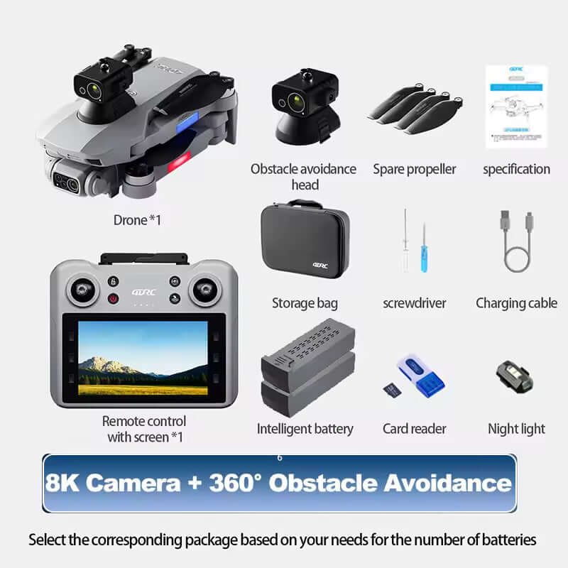 4DRC F8 MAX GPS Drone 4K Camera 5G WiFi Brushless Obstacle Avoidance Screen Remote Quadcopter RTF