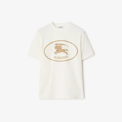 Burberry Knight Stamp Cotton T-Shirt in Chalk