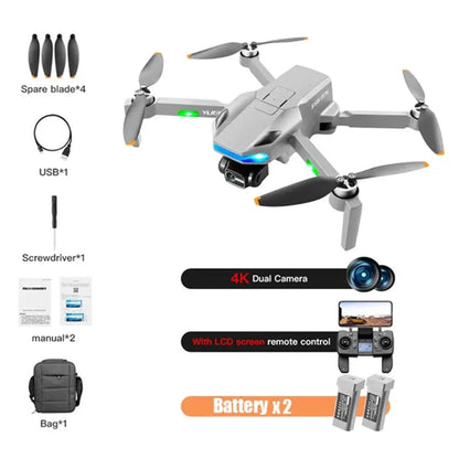 S135 Pro 4K Drone 3-Axis Gimbal GPS 5G WiFi 360° Obstacle Avoidance Brushless Dual Camera Foldable Quadcopter RTF
